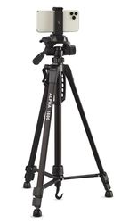 Cullmann - 52119 - Alpha 1800 Tripod mobile BT w. Supporto per smartphone e grilletto Bluetooth (altezza di estensione 140 cm, con testa a 3 vie, carico massimo 2 kg, peso 900 g), nero