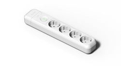 FAMATEL Extensões de 4 tomadas | Tomadas com interruptor de ignição, sem cabo, até 3680 W, proteção infantil, orientação de tomadas a 45º, evita consumos fantasma | branco