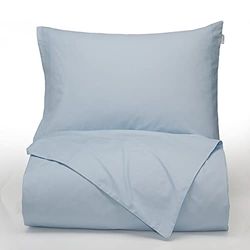 Bianca Plain Dyed Blue - Juego de Funda nórdica de 140 x 220 + 60 x 70 cm