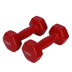 Endless Vinyl Coated Fixed Dumbbell for Gym Exercises | Pair of 3 Kg (2 * 6.6 LB) | Material : Iron with Vinyl Coat | Weights for Women and Men