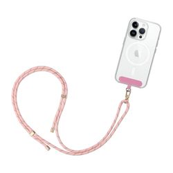 GRIFEMA GH02B Mobile Phone Lanyard - Adjustable Pink Phone Strap Crossbody with Patch - Compatible with Most Smartphones - 0.75M