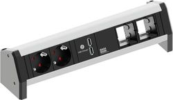 Bachmann 9020183" Desk tafelaansluitvelden set, aardecontact, 1x USB-lader, 2X ABD GST18, zwart