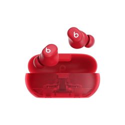 beats Solo Buds — Auriculares intraurales Bluetooth inalámbricos | 18 Horas de autonomía | Compatibilidad con Apple y Android | Micrófono Integrado - Rojo Transparente