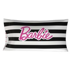 Franco Collectibles Barbie Movie Housse de Coussin en Satin Soyeux pour Cheveux et Peau Noir et Blanc 50,8 x 91,4 cm