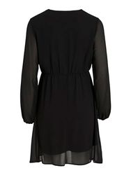 Vila Dames Viura L/S Lace Detail Dress-Noos jurk, zwart, 36