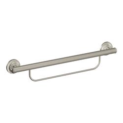 Moen LR2350DBN Bathroom Safety 24-Inch Grab Bar with Towel Bar, Brushed Nickel