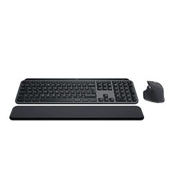 Logitech MX Keys S Combo - Tastiera e Mouse Wireless con Palm Rest, illuminazione personalizzabile, Scorrimento veloce, Bluetooth, USB C, Windows/Linux/Chrome/Mac, Grigio