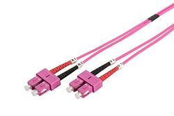 DIGITUS DK-2522-02-4 – Fibre Optic Cable OM4 – 2 m – SC to SC – Duplex Fibre Optic Cable – 1/10/40/100 Gbit/s – MM Multimode Fibre Optic LAN Cable – Fibre Type: 50/125 µ – Purple (Violet)