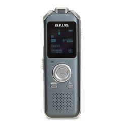 Grabadora de Voz Digital AIWA DVR-M700. Metálica con Tres micrófonos estéreo y Memoria incorporada de 16 GB. Color Plata