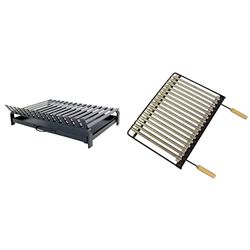 IMEX EL ZORRO 71411 - Parrilla Barbacoa para Obra, 60 x 47 x 10 cm & Imex El Zorro 71613 - Parrilla para barbacoa, Inox, 66 x 41 x 3 cm