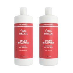 Wellas Professionals Colour Protection & Vibrancy Professional Hair Care Duo for Fine to Normal & Medium Hair, Invigo Color Brilliance Shampoo 1L & Conditioner 1L Bundle
