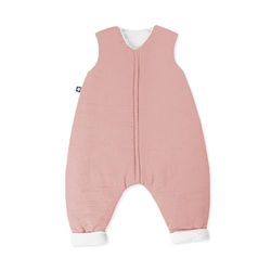 Julius Zöllner Slaapoverall jumper gevoerd mousseline, warme vulling 2,5 TOG, wasbaar op 40 °C, Made in Germany, OEKO TEX Standard 100, dusty rose, Gr. 104