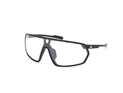 adidas Sport SP0088 Sunglasses Men and Women Unisex Sporty Thin and Lightweight Sunglasses, Screen Lens Shape, Includes Case, Phototropic Mirror Lenses, Matt Black