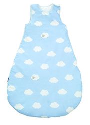 roba Baumann Saco de dormir de 90 cm, para bebés rouba, utilizável durante todo o ano, fabricado em algodão respirável, unissexo, coleção têxtil de rouba 'Little cloud azul'