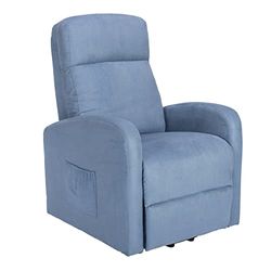 POLTRONE ITALIA Chanel1 Elektrische fauteuil, uittrekbaar, 19% 2 wielen, zitting van microveren, rugleuning met strik voor oudere mensen, relaxstoel, lichtblauw