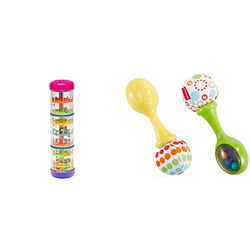 Editions Fuzezau 9864 Palo de Lluvia + Fisher-Price Maracas Musicales, Juguete y sonajero para bebé + 3 Meses (Mattel BLT33)