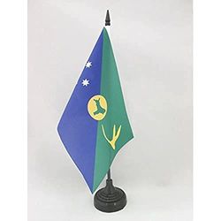 Drapeau de table Ile Christmas 21x14cm - PETIT Drapeaux DE BUREAU de l'île Christmas - Australie 14 x 21 cm - AZ FLAG