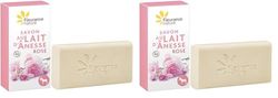 Fleurance Nature Savon au Lait d'Ânesse à la Rose Cosmétique Bio 100 g (Lot de 2)