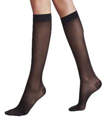 FALKE Women's Energize 30 DEN W Kh Sheer With Compression 1 Pair Knee-High Socks, Black 3009, 7-8