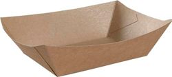 ABENA Disposable Trays For Serving Food | Pack Of 250 Disposable Bowls For Hot Food | 12x8x4.5cm | Brown Disposable Trays. Suitable To Be Used As Hot Dog Trays, Chip Tray, Nacho Trays And More