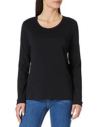 SELECTED FEMME Women Basic Longsleeve Shirt | SLFSTANDARD Cotton Pullover | Thin Basic Sweatshirt, Colour:Black, Size:M