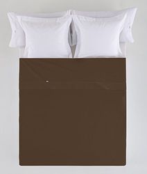 SABANA ENCIMERA Color Chocolate - Cama de 135/140 100% algodón - 200 hilos Gramage: 125
