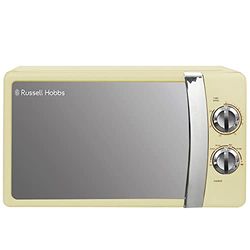 Microonde Russell Hobbs RHMM701C da 17 Litri e 700 W, Manuale, con 5 Livelli di Potenza, Suoneria e Timer, Impostazione di Scongelamento, Facile da Pulire, Bianco Panna