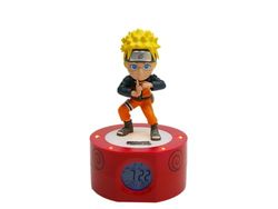 Teknofun - Naruto Shippuden Licencia - Naruto Light Alarm Clock Despertador Digital 18 cm - Negro, Naranja, Amarillo - Funciona con 3 x AAA/Enchufe - Cable USB (Incluido) - 811607