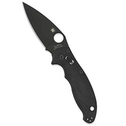 Spyderco Manix 2 Ball Bearing Lock, uniseks, voor volwassenen, 8,6 cm, G10, klapmes, zakclip, zwart lemmet, 8 inch