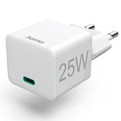 Snellader, USB-C, PD/Qualcomm®, mini-oplader, 25 W, wit