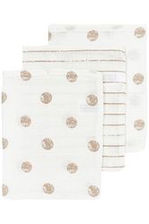 Meyco Baby Dot Stripe Ściereczki do prania, 3-częściowe (flanele, flanele dziecięce wykonane w 100% z bawełny, chłonne i szybkoschnące, wielofunkcyjne), piaskowe