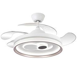 Ventilator Techo C/LUZ 4 ASPAS RETRACTILES BLANCO MYSTIC