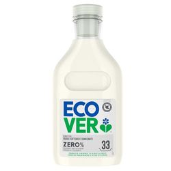 Ecover ZERO Suavizante lavadora ecológico, ingredientes biodegradables, sin fragancia, sin colorantes, formato de 1L, 33 lavados
