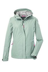 killtec Women's Giacca funzionale/giacca outdoor a 2 strati e 1/2 con cappuccio, ripiegabile KOS 49 WMN JCKT, light pistachio, 36, 39167-000