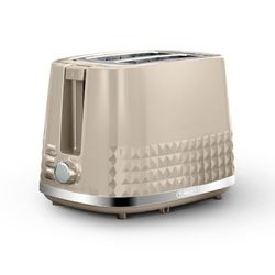 Tower T20082MSH Solitaire 2 Slice Toaster Latte Chrome Accents, 850W, Latte