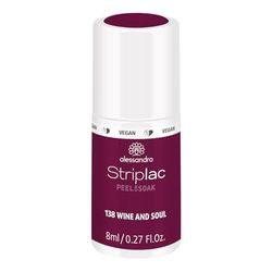 Alessandro Vernis à Ongles UV/LED Striplac Peel/Soak Wine and Soul, Violett, 8 ml