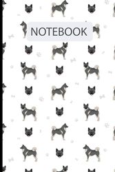 Cute Norwegian Elkhound Dog Pattern: Lined Journal Notebook Norwegian Elkhound Gifts for Norwegian Elkhound lovers | 6" X 9" | 110 Blank Lined