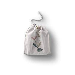 Bonamaison Impreso Algodón Bolsas con Cordón, Bolsa con Cordel para el Hogar y el Almacenamiento de Verduras, Bolso de Compras, Plegable, Ecologica, Reutilizables, Tamaño: 20x30 Cm