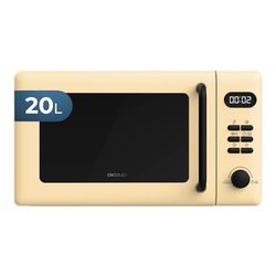 Cecotec Forno a Microonde con Grill Da 20 L Proclean 5110 Yellow. 700 W In 6 Livelli E Griglia Da 800 W, Modalità Scongelamento, Segnale Fine Cottura, Lampada Interna, Timer 30 Minuti, Design