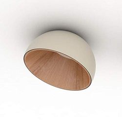 Vibia Plafonnier rond petit incliné, 1 LED plat 12 W 2700 K, avec diffuseur en polycarbonate, série Duo, couleur crème, 23 x 35 x 35 cm (référence : 487658/1B)