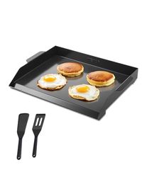VEVOR Piastra in Acciaio al Carbonio, Piastra Rettangolare Universale da 502 x 370 mm, Piastra a Gas per Teppanyaki, Pentole Portatili con Manico, per Campeggio Festa Eventi da Esterno, Nero