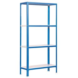 Simon Rack Livraria estante salão, 1600 x 1000 x 300 mm, 4 alturas, estilo industrial, metal, azul/branco - Simon Home