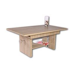 Stella Trading Event centro regulável e extensível em aparência, prática mesa de sofá com prateleira para a sua sala de estar, carvalho sonoma, 110 x 65 x 48 cm