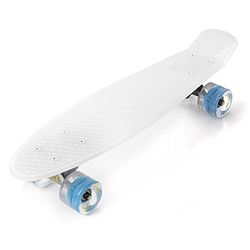 Meteor led-visboard voor kinderen, meisjes, pennyboard, cruiser, board, freestyle outdoor (wit), eenheidsmaat