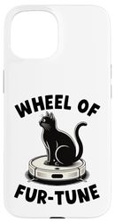 Wheel Of Fur-Tune Cat On Robot Vacuum Cleaner Cat Case for iPhone 15