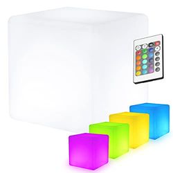 7even 7710080 Cube Lumineux, Blanc, 50cm
