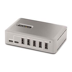 StarTech.com 10-Port USB-C Hub, 8x USB-A + 2x USB-C, Self-Powered met 65W Power Supply, USB 3.1 10Gbps, Desktop/Laptop USB Hub, 0.9m USB-IF Certified Locking Kabel, USB C Hub (10G8A2CS-USB-C-HUB)
