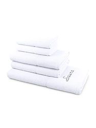 Frottana Pearl Towel-Set, 2 asciugamani 50 x 100 cm e 2 teli doccia 67 x 140 cm e 1 asciugamano sauna (con ricamo) 80 x 200 cm in 100% cotone, neve