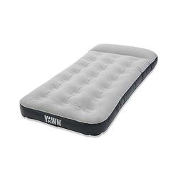 YAWN AIR Colchón autohinchable – Tamaño Individual – Autoinflable con Bomba Que Funciona con Pilas – Cama de Aire con Almohada integrada – Incluye 2 Parches de reparación y Bolsa de Almacenamiento