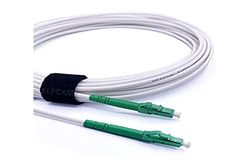 Elfcam® - Câble à Fibre Optique LC/APC à LC/APC Monomode Simplex, 9/125μm Jarretière Optique LSZH Blanc (0,5M)